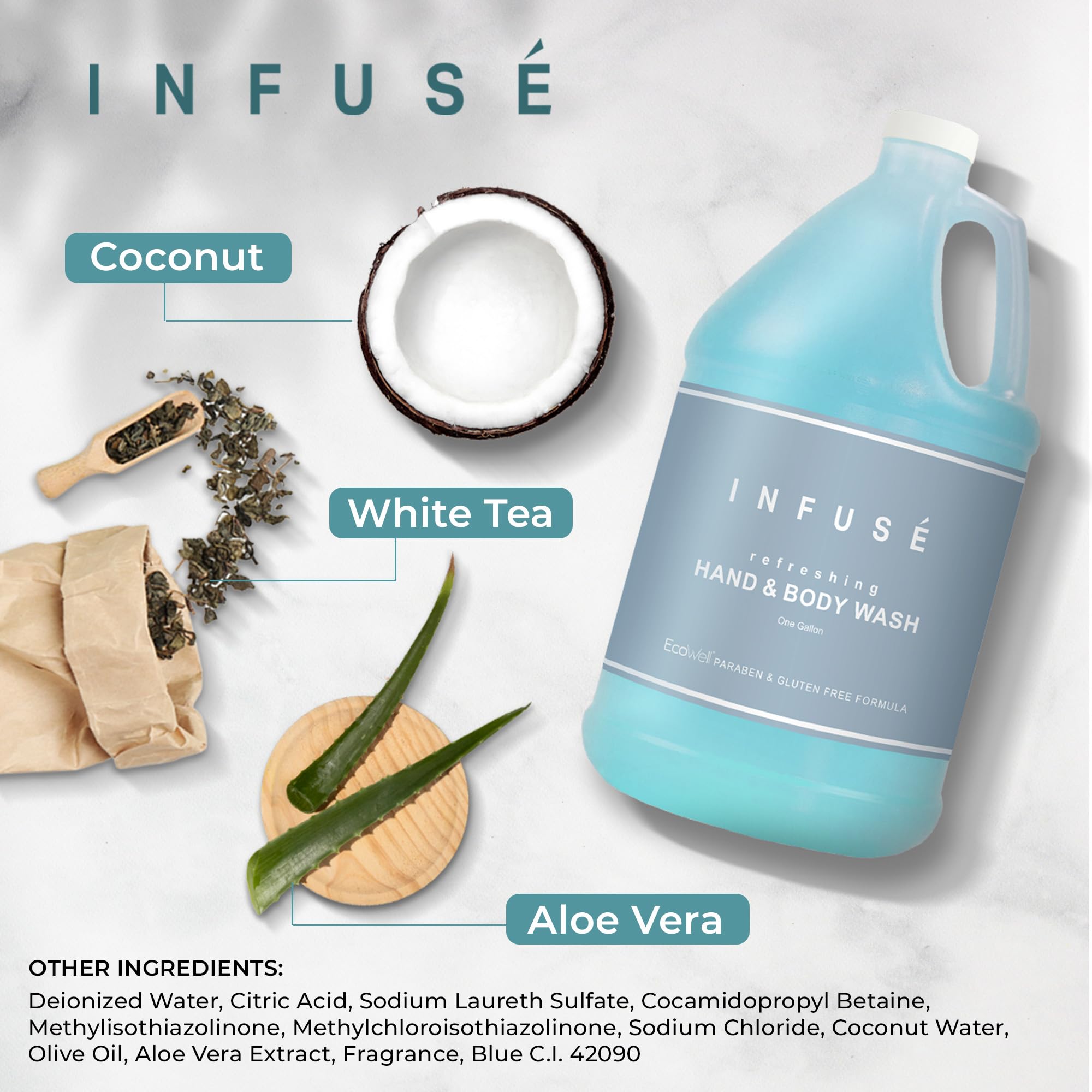 1-Shoppe All-in-Kit aroma infusión té blanco coco para huéspedes.