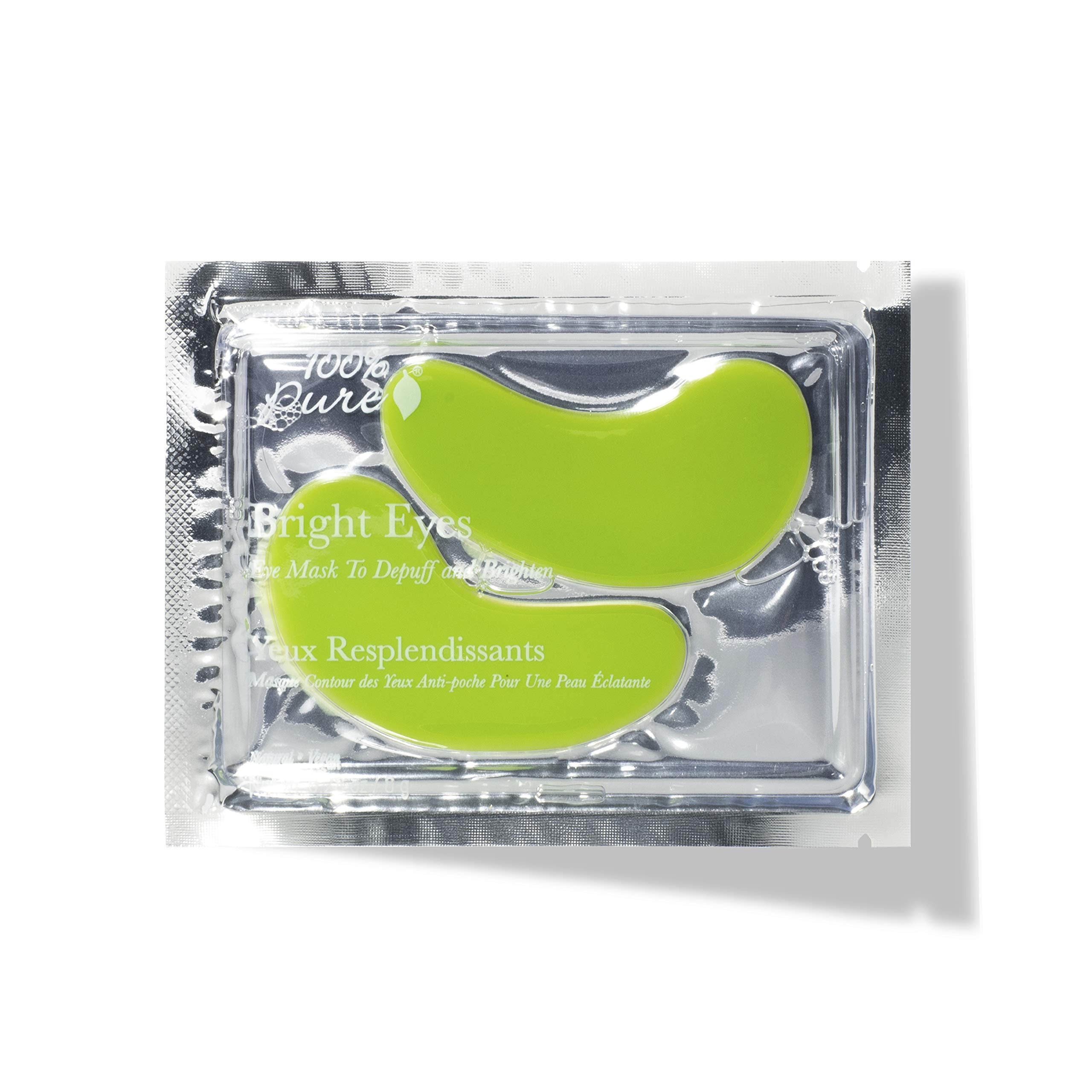 Parche Bright Eyes Masks de 100% PURE para ojos cansados y ojeras visibles.