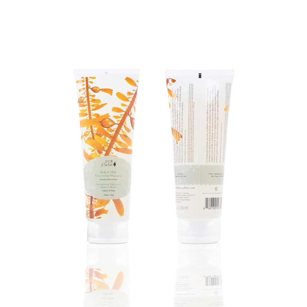 Champú 100% Pure kelp-menta: uso recomendado con acondicionador.