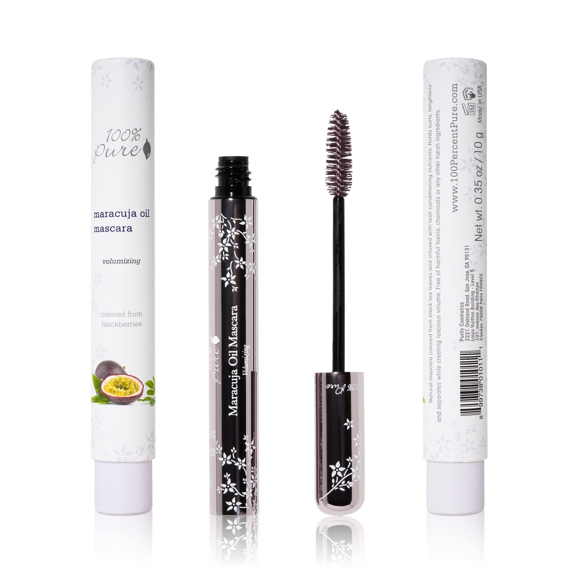 100% PURE Mascara Maracuyá: brocha pestanas para definición y longitud suave.