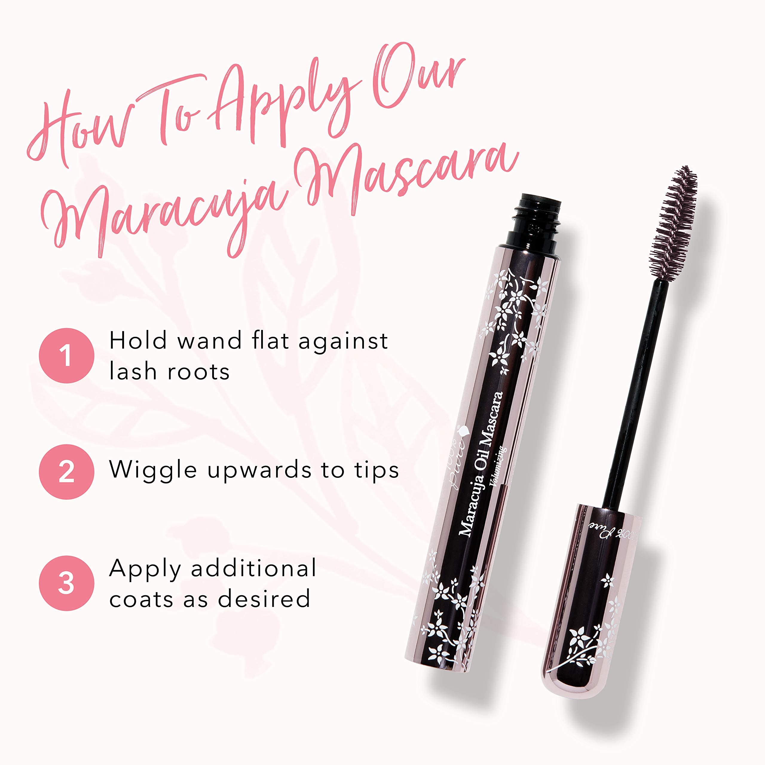 100% PURE Mascara Maracuyá: textura cremosa que desliza sin pegar.