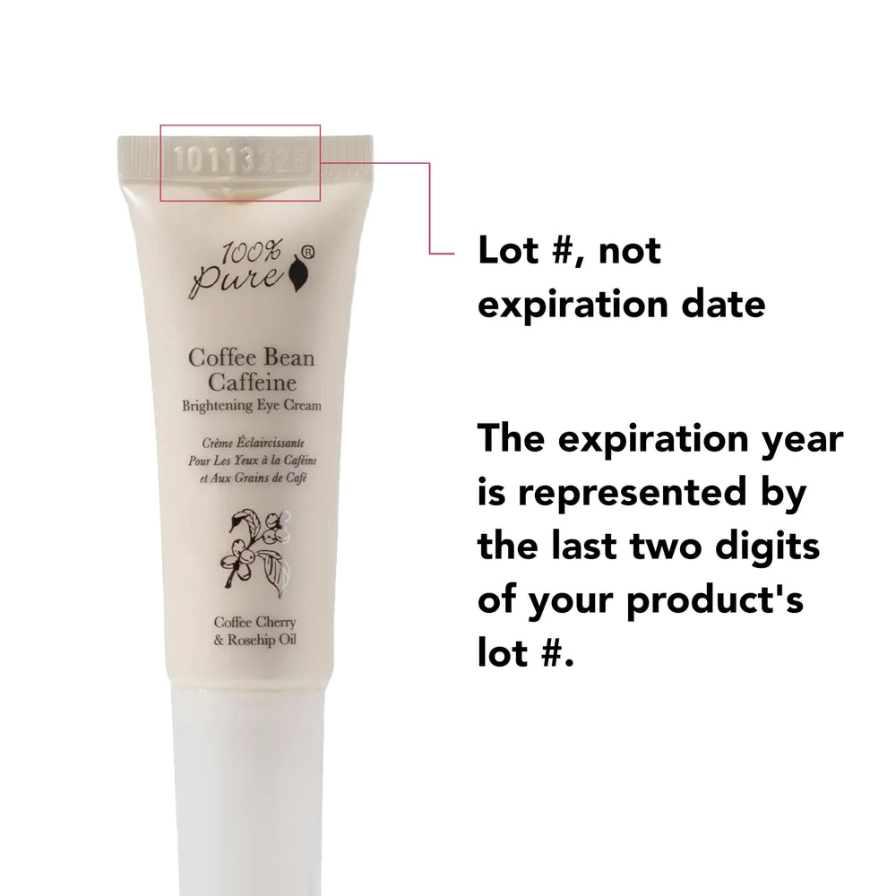 100% PURE Crema de ojos que cuida la piel con ingredientes naturales.