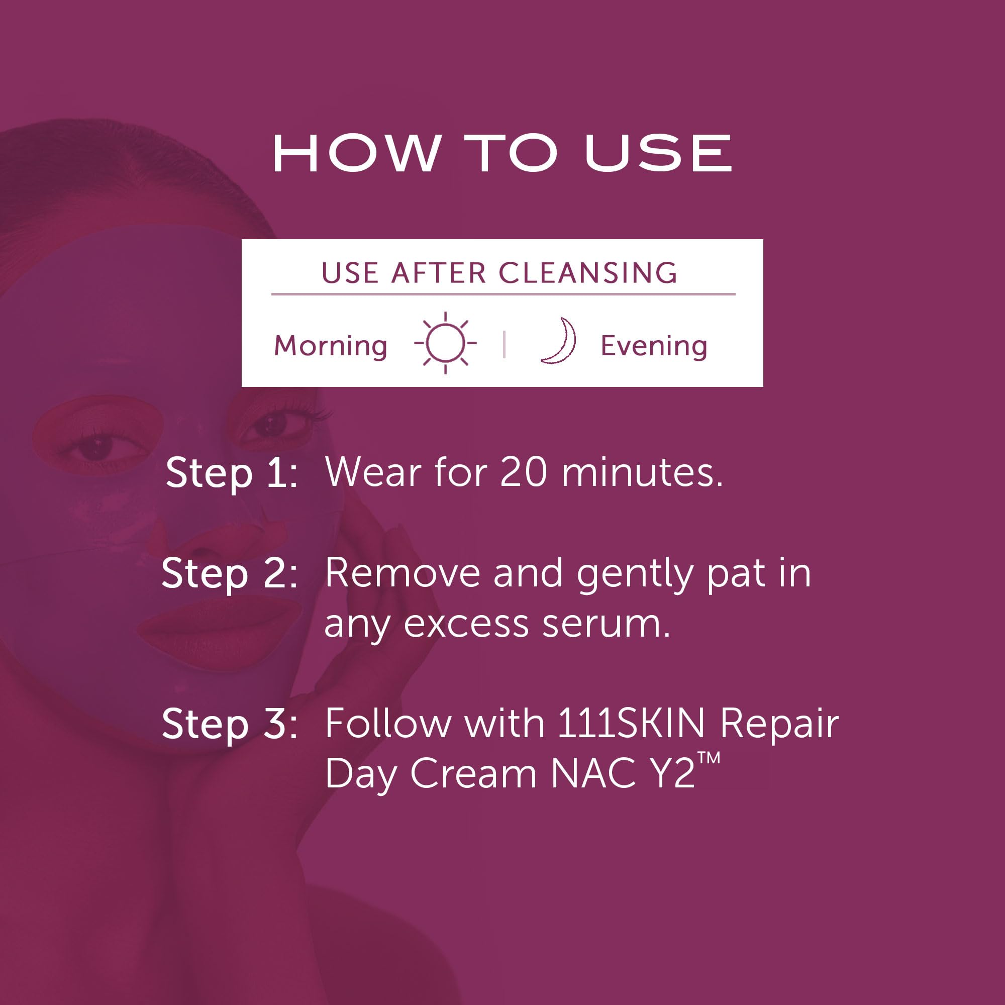 Aplicación de 20 minutos de la mascarilla en rostro limpio