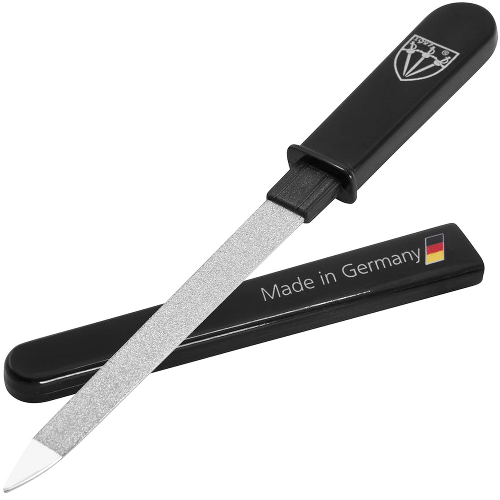 3 Swords Germany: lima de uñas de bolsillo con doble cara para acabados finos y gruesos.