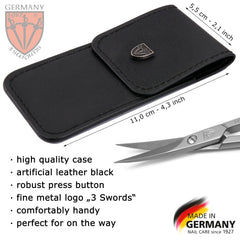 Poignée ergonomique des ciseaux cuticule incurvés 3 Swords Germany pour le confort.