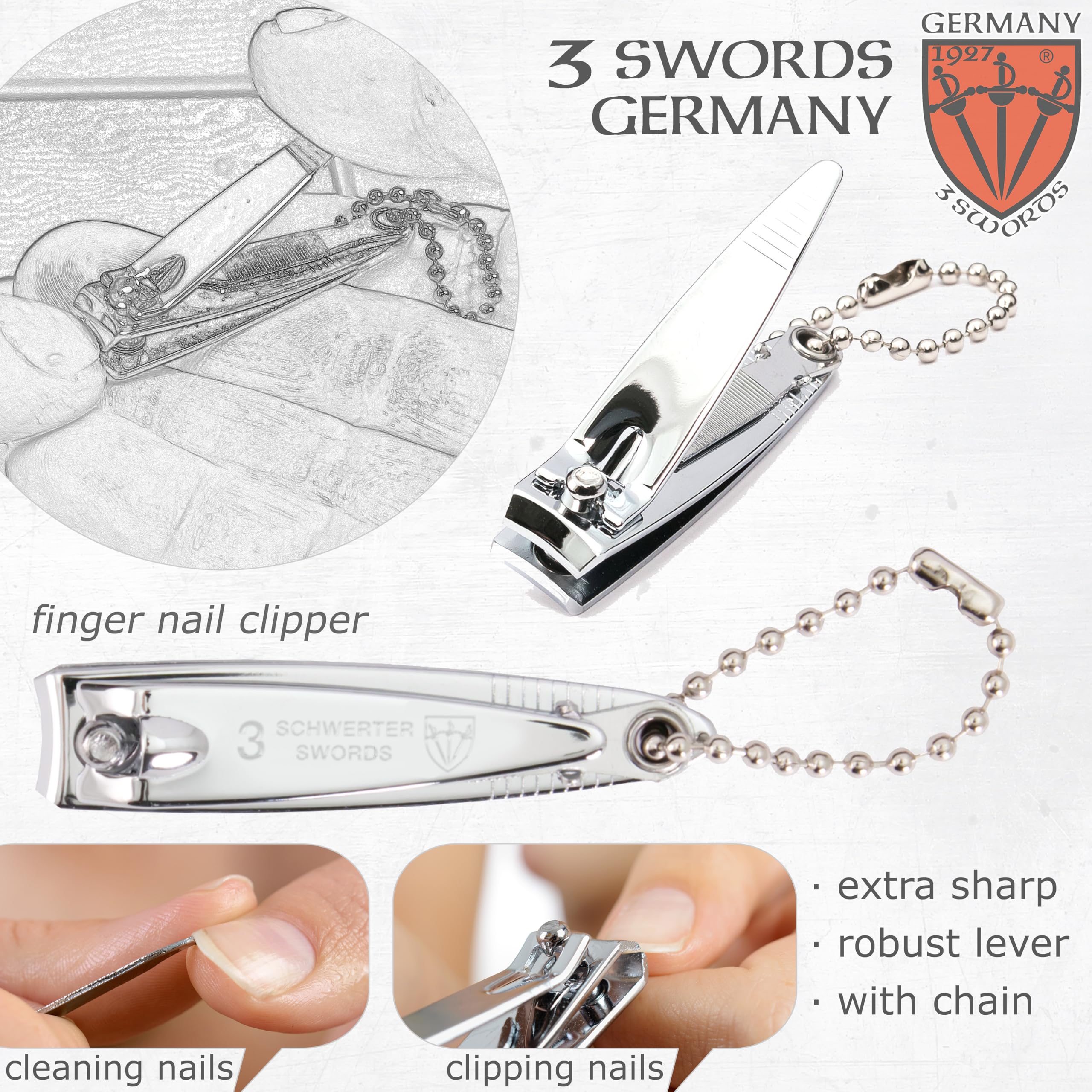 3 Swords Germany tijeras uñas para cortes precisos y suaves.