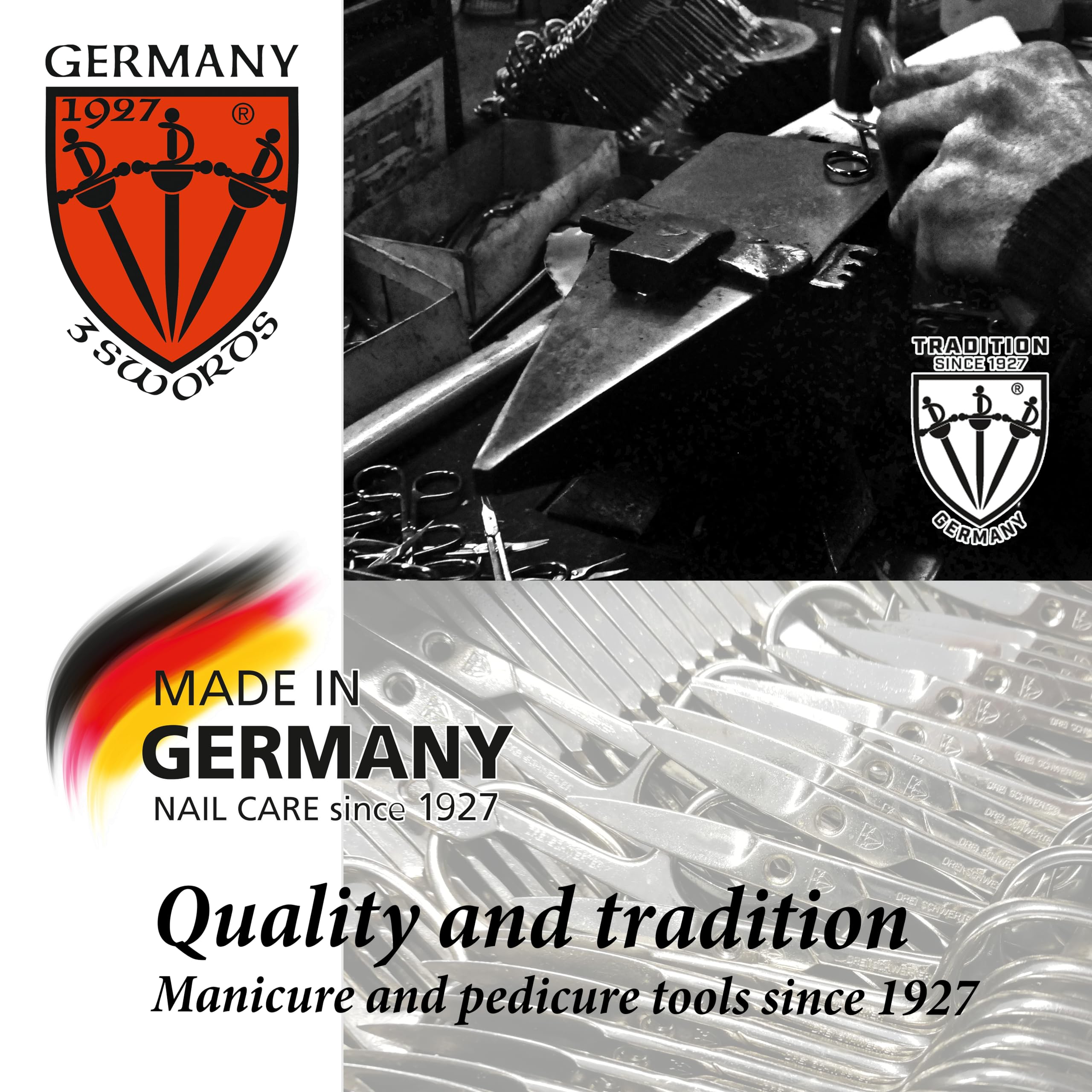 Utilisation pédicure précise avec les ciseaux 3 Swords Germany.