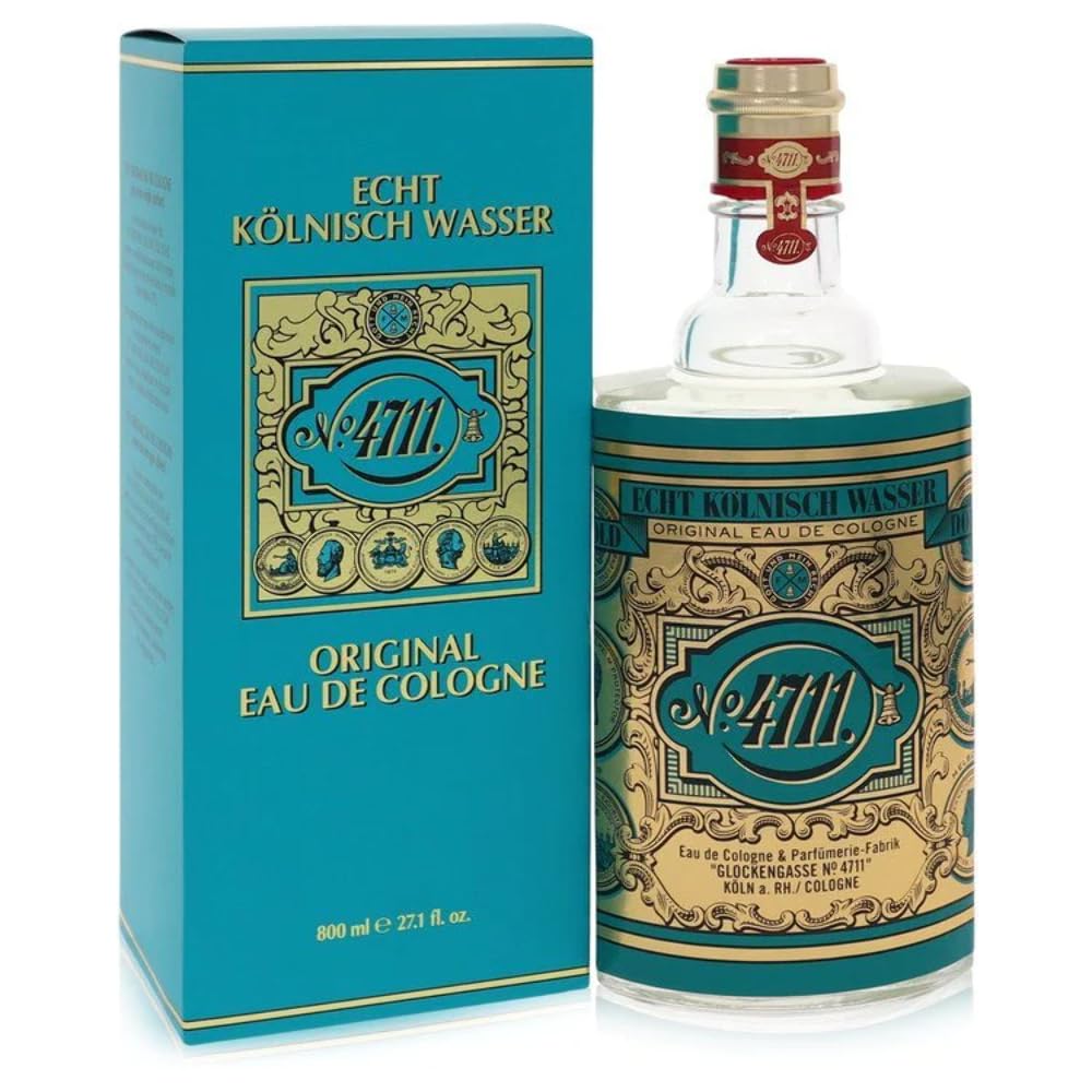 Colonia 4711 en botella, aroma fresco para uso diario y toque refrescante durante el día.