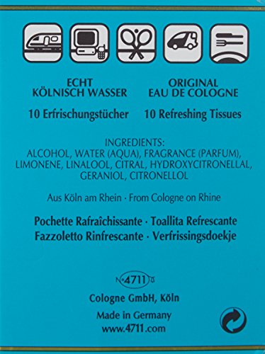 Pañuelos perfumados cítricos 4711 Original, aroma mini para temporada diaria.