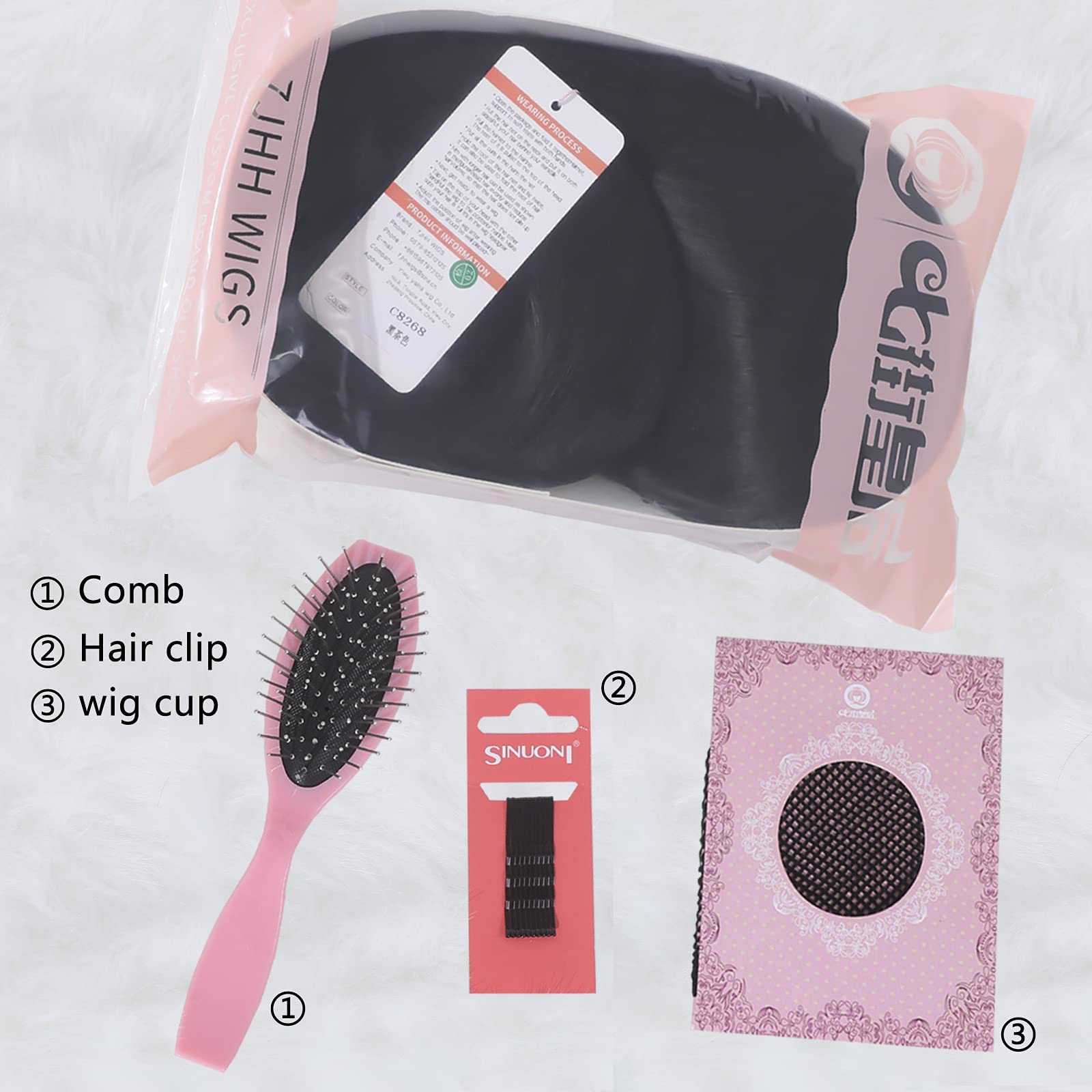 Peluca 7JHH WIGS, uso diario rápido con look pulido.