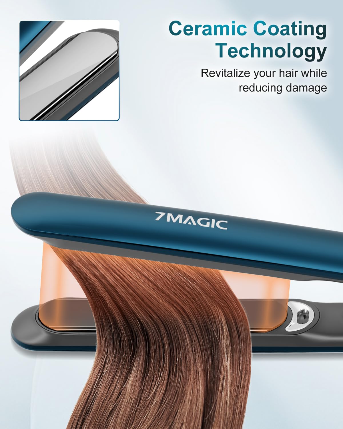 7MAGIC plancha con apagado automático a 60 minutos para seguridad