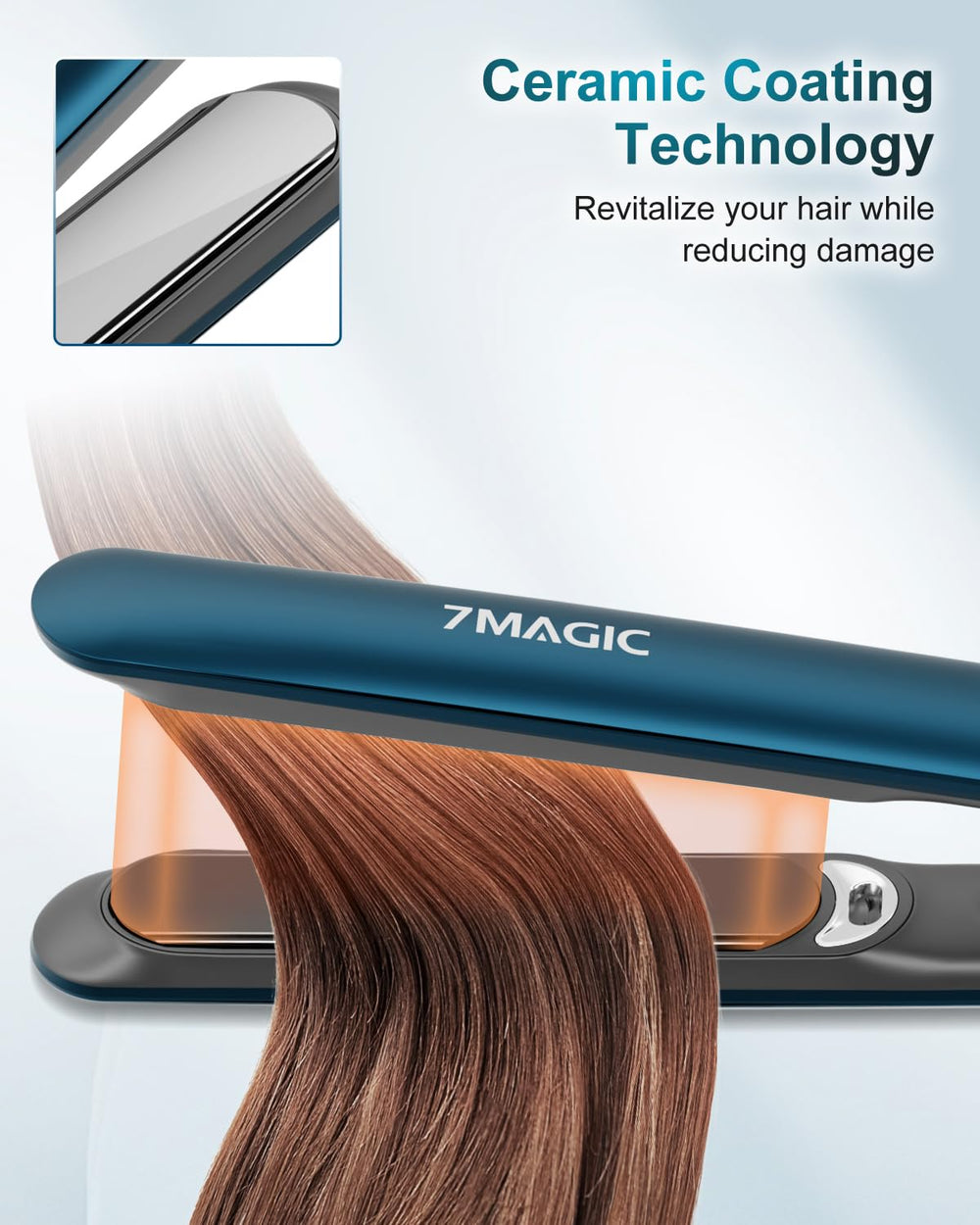 7MAGIC plancha con apagado automático a 60 minutos para seguridad