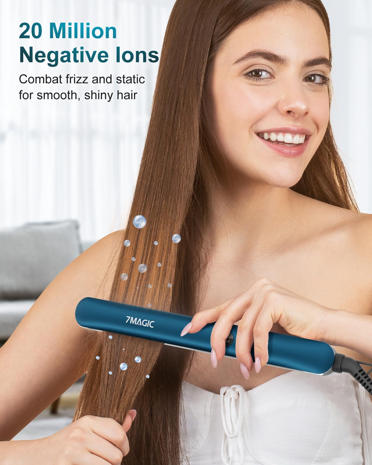 7MAGIC plancha con tecnología iónica para reducir frizz y brillo