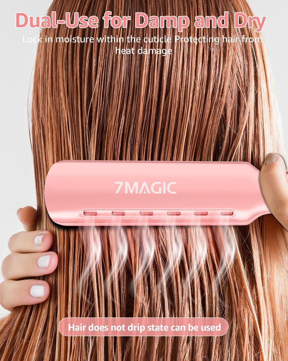 7MAGIC Temp MCH, salida de vapor suave para cabellos controlados.