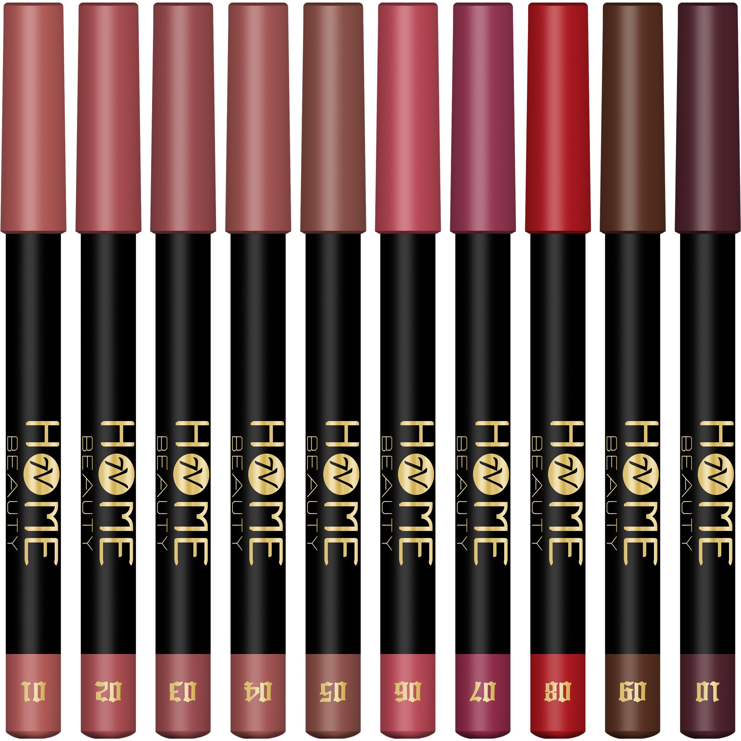 Textura cremosa crayon-labial mate de 7V HOME BEAUTY, deslizamiento suave.