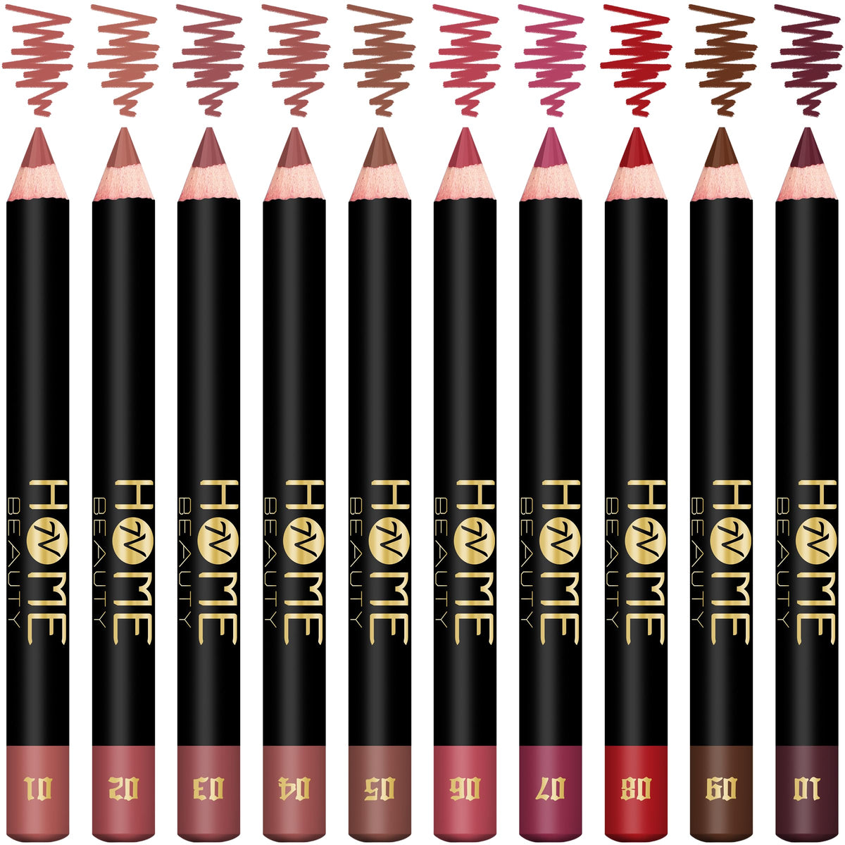7V HOME BEAUTY lapiz-labio-mate-set-10-colores para looks diarios.