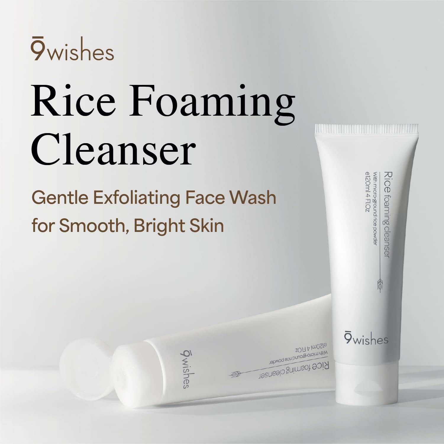 9 wishes polvo de arroz coreano, exfoliación delicada para piel suave