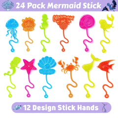 Diseños de sirena coloridos 91STICKYHAND para bolsitas de regalo y premios.