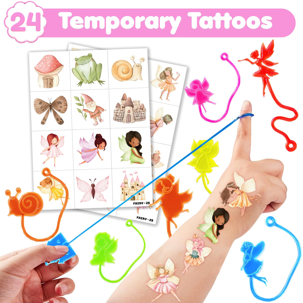 Tatuajes temporales de hadas 91STICKYHAND, diversión instantánea para los niños.