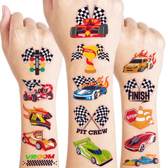 Tatuajes temporales de coches de carreras para fiestas de 91TATTOOS