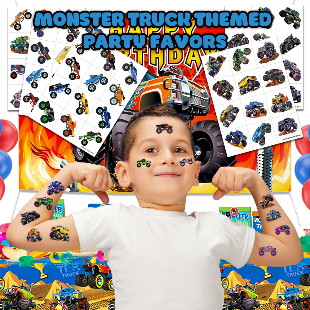 Tatuajes Monster Truck de 91TATTOOS para brazos y manos en fiestas.