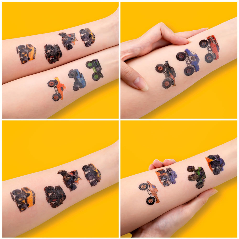 Tatuajes Monster Truck 91TATTOOS seguros para piel sensible.