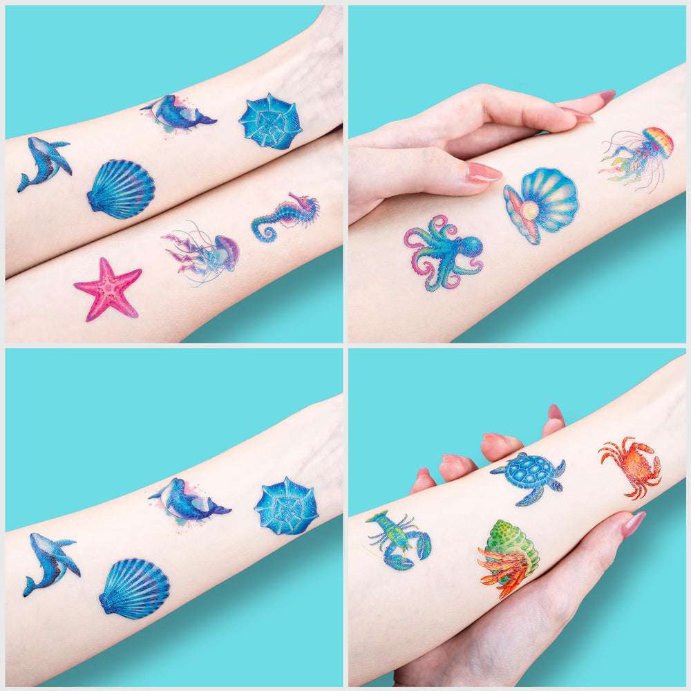 Tatuajes temporales 91TATTOOS con diseños marinos para sesiones de fotos temáticas