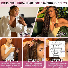 Balayage claro en trenzas boho FONFUNY para look suave