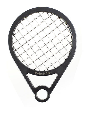 Twist It Up Bond Black peine con diseño raqueta tenis para rizos definidos
