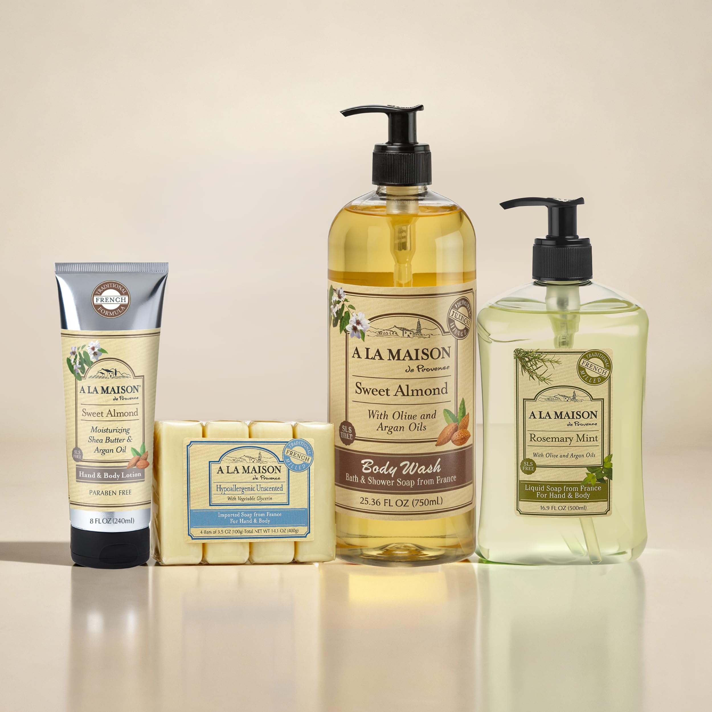 A LA MAISON Citrus Blossom gel de ducha, escena de baño agradable en casa