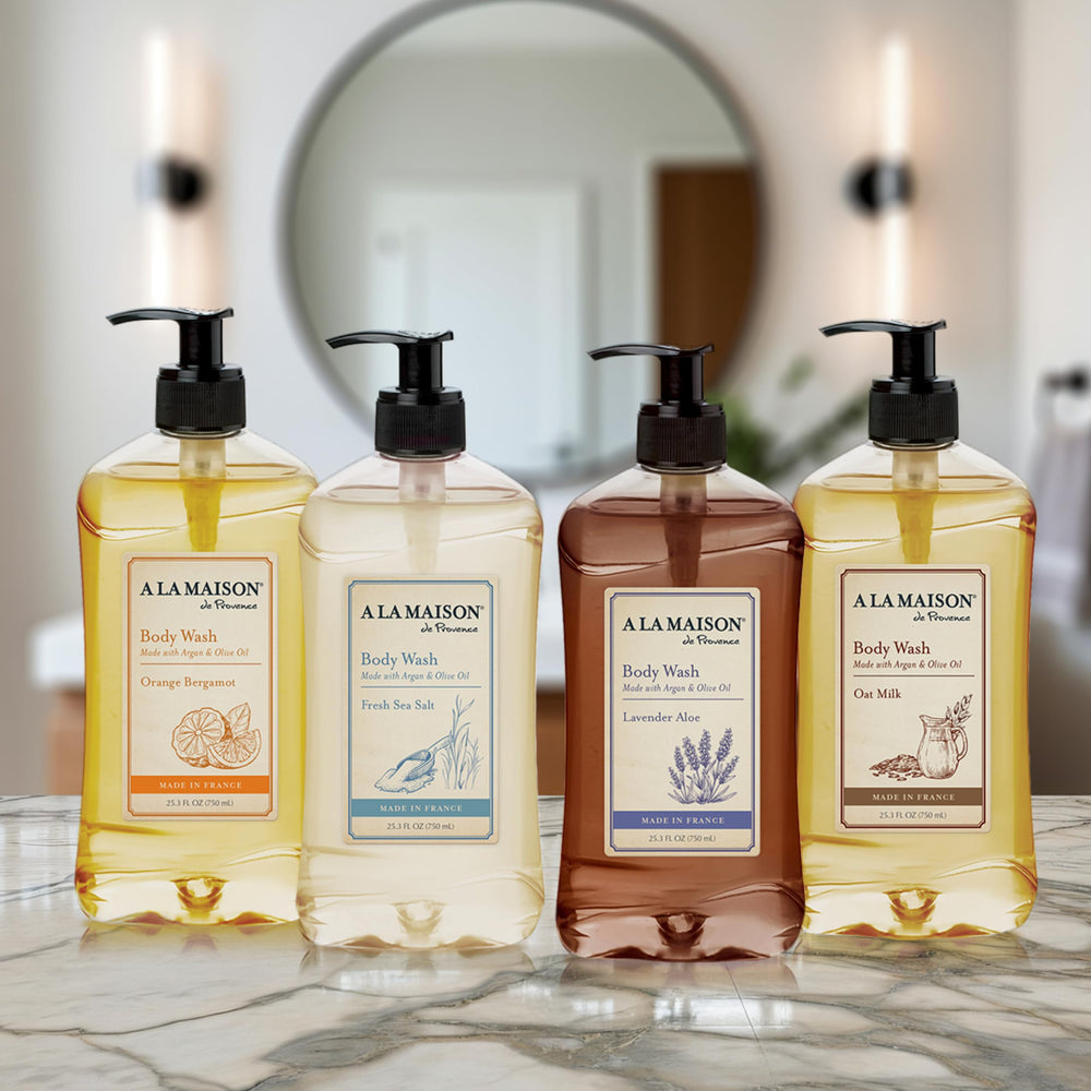 A LA MAISON gel ducha naranja bergamota rutina diaria vigorizante.