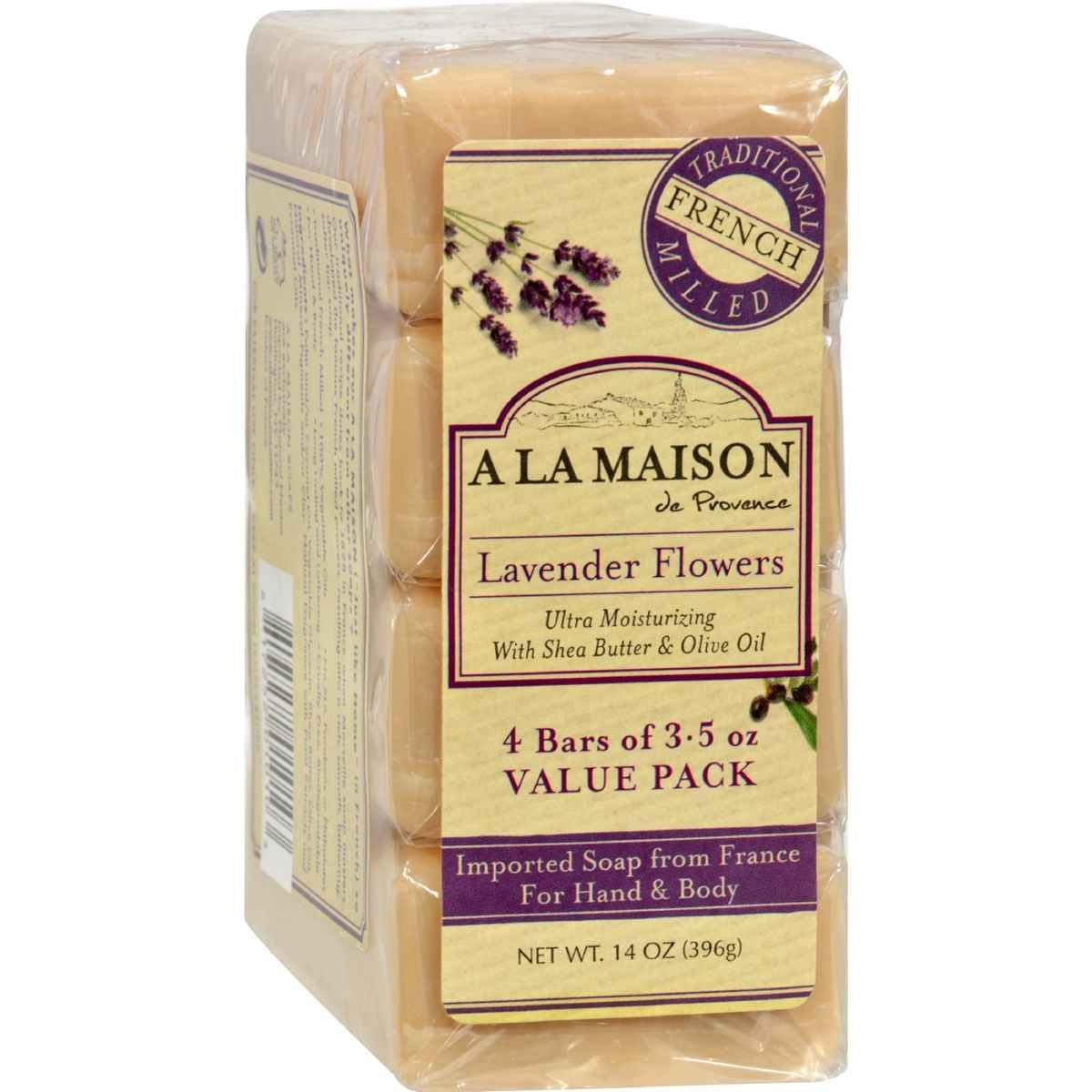 Jabón en barra A La Maison con lavanda flor, uso diario suave para piel.