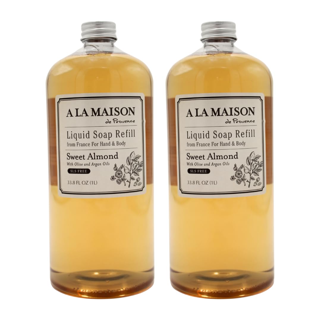 A LA MAISON jabon mano almendra dulce, botella relleno para recarga sostenible.