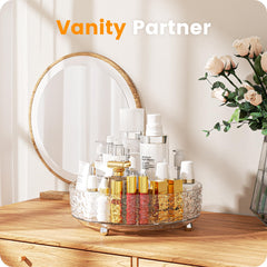 Organizador de vanidad A-LuGei para maquillaje, giro completo
