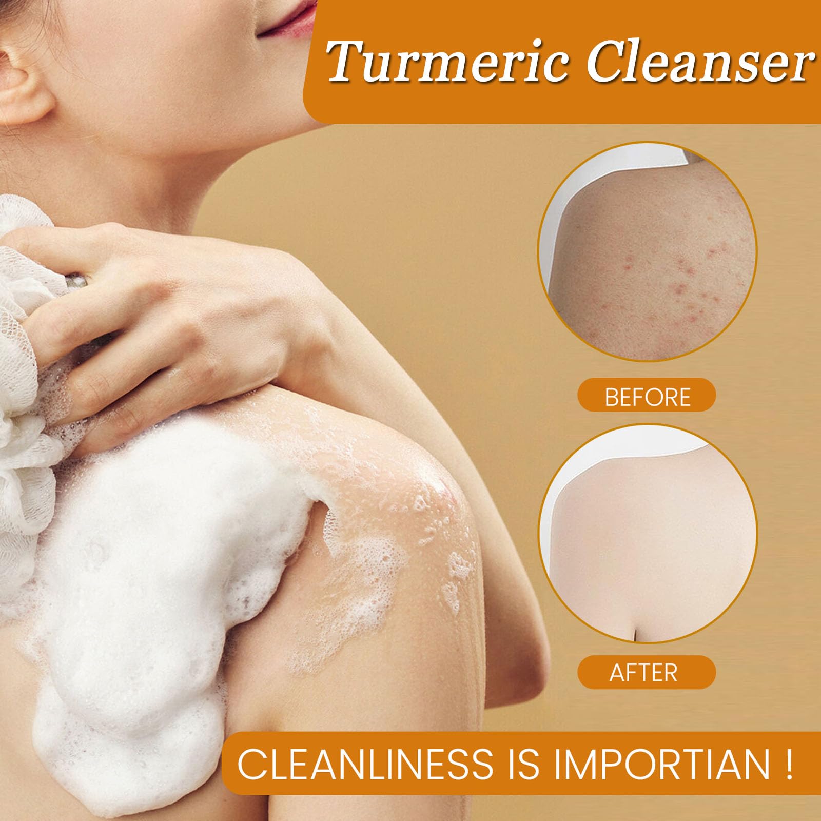 Aacnre cepillo facial con cúrcuma, masaje suave para poros.