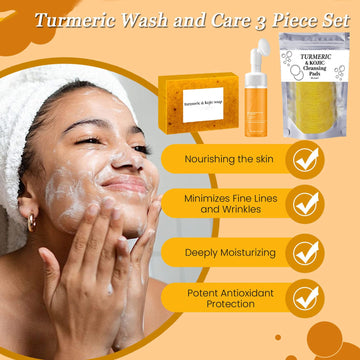 Aacnre discos faciales cúrcuma, exfoliación suave para piel sensible.
