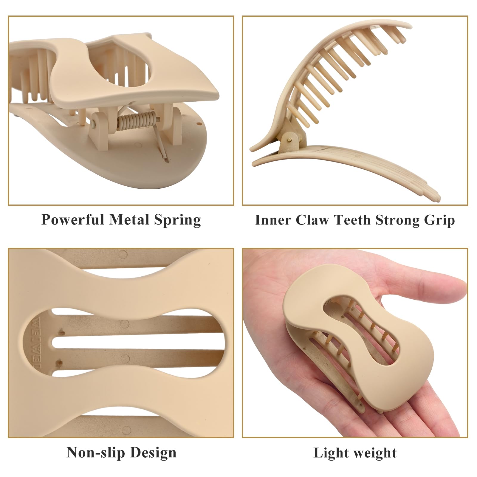 Aaiffey clip plano agarre firme y antideslizante para todo tipo de cabello