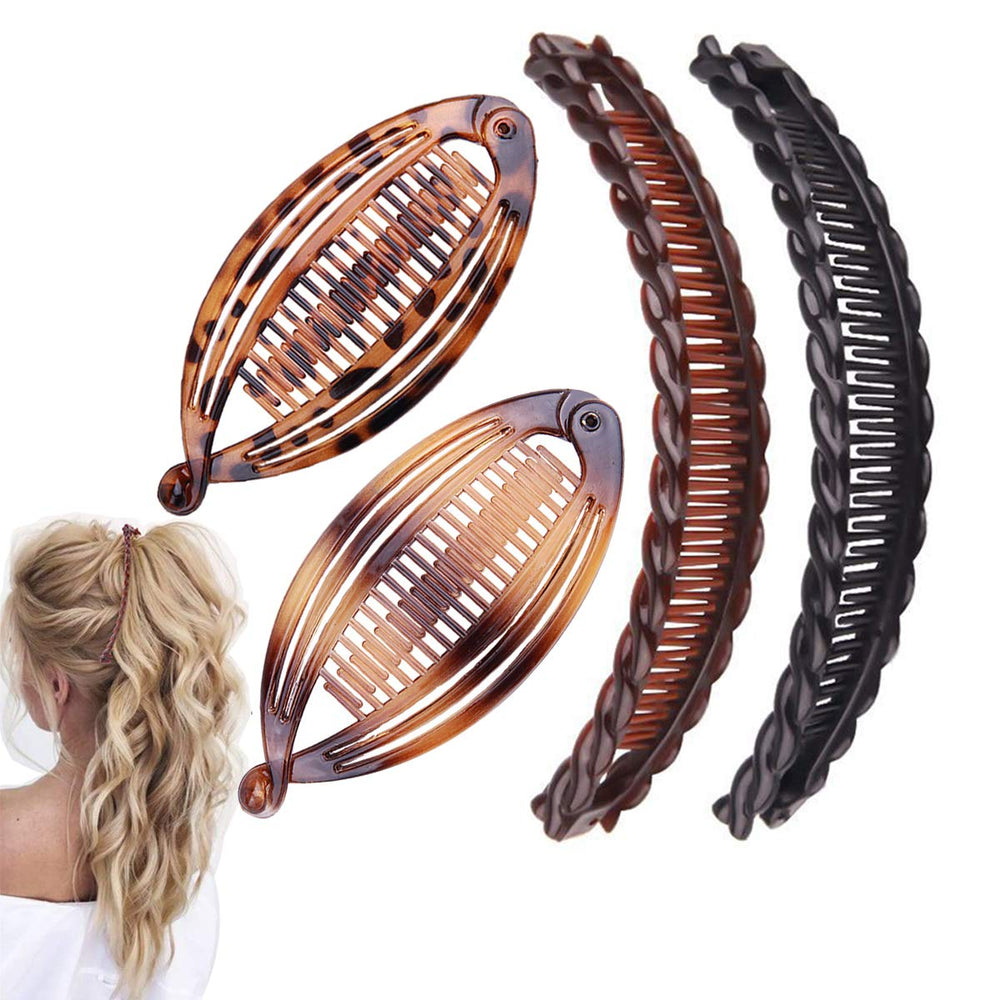 Aaiffey clip banana con doble peine ofrece fijación clásica para cabello grueso