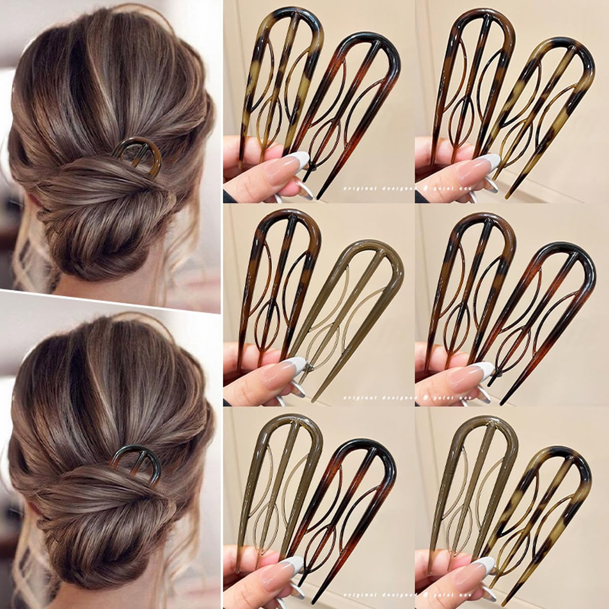 Aaiffey pin frances peinado moño, fijación estable para moños.