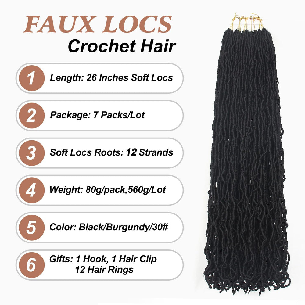 Aayubb Soft Locs 26 pulgadas: textura suave para un look natural.