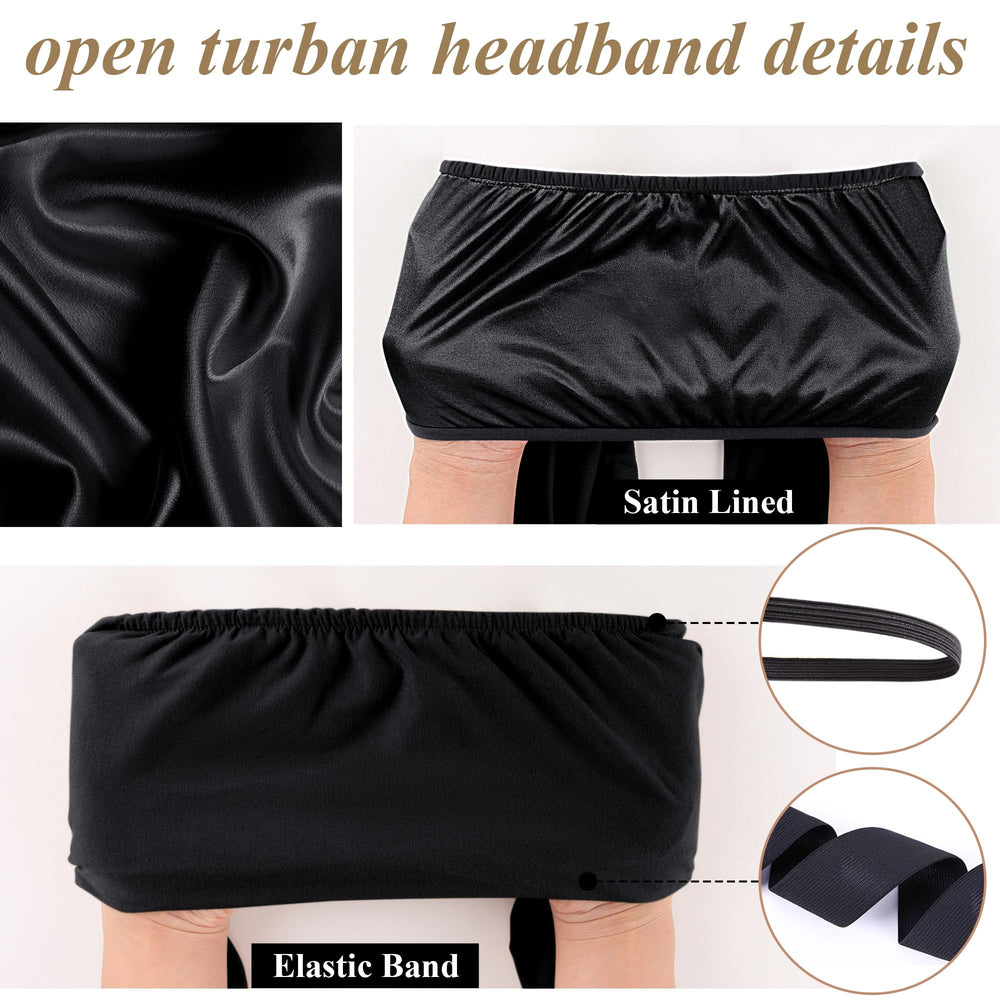Ababalaya turbante con ajuste elástico, diseño preamarrado para uso rápido.