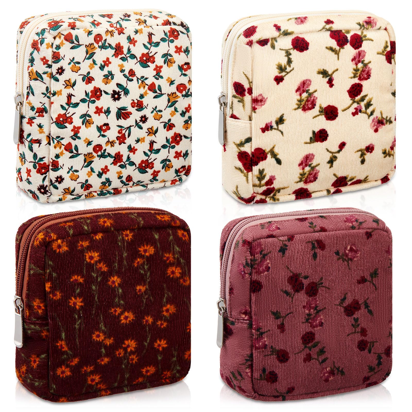 Bolsa Abbylike de cosmética floral rosa con cremallera, ideal para organización diaria.