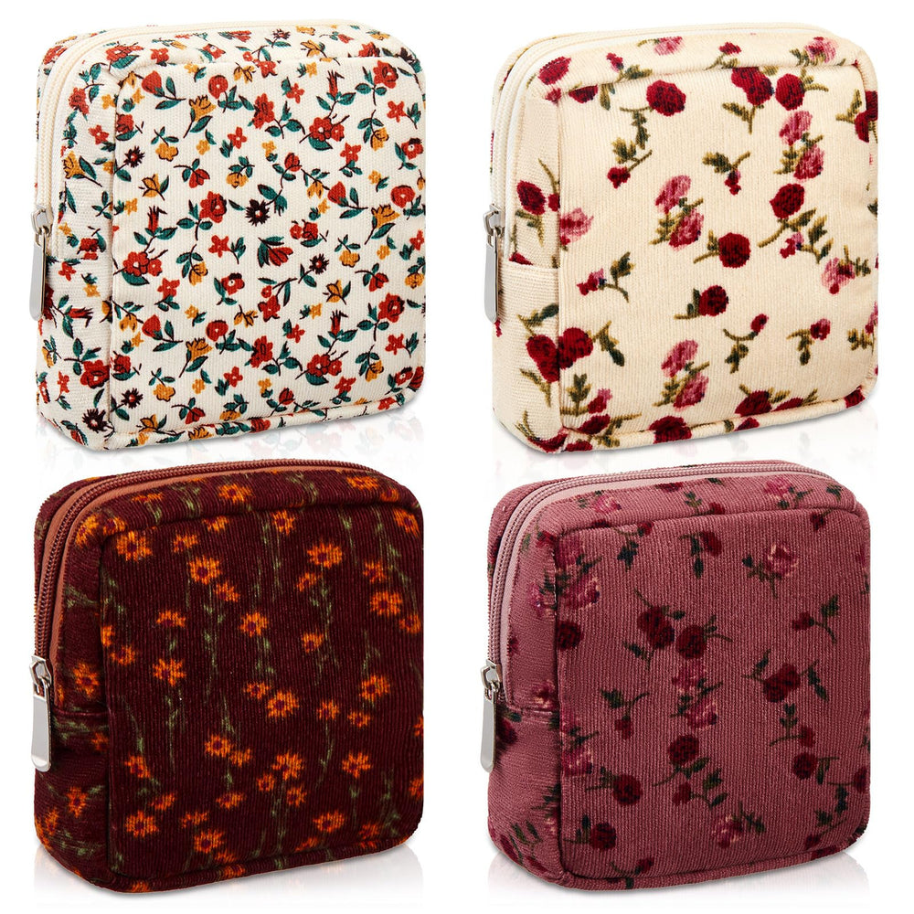 Bolsa Abbylike de cosmética floral rosa con cremallera, ideal para organización diaria.