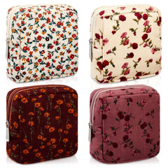 Bolsa Abbylike de cosmética floral rosa con cremallera, ideal para organización diaria.