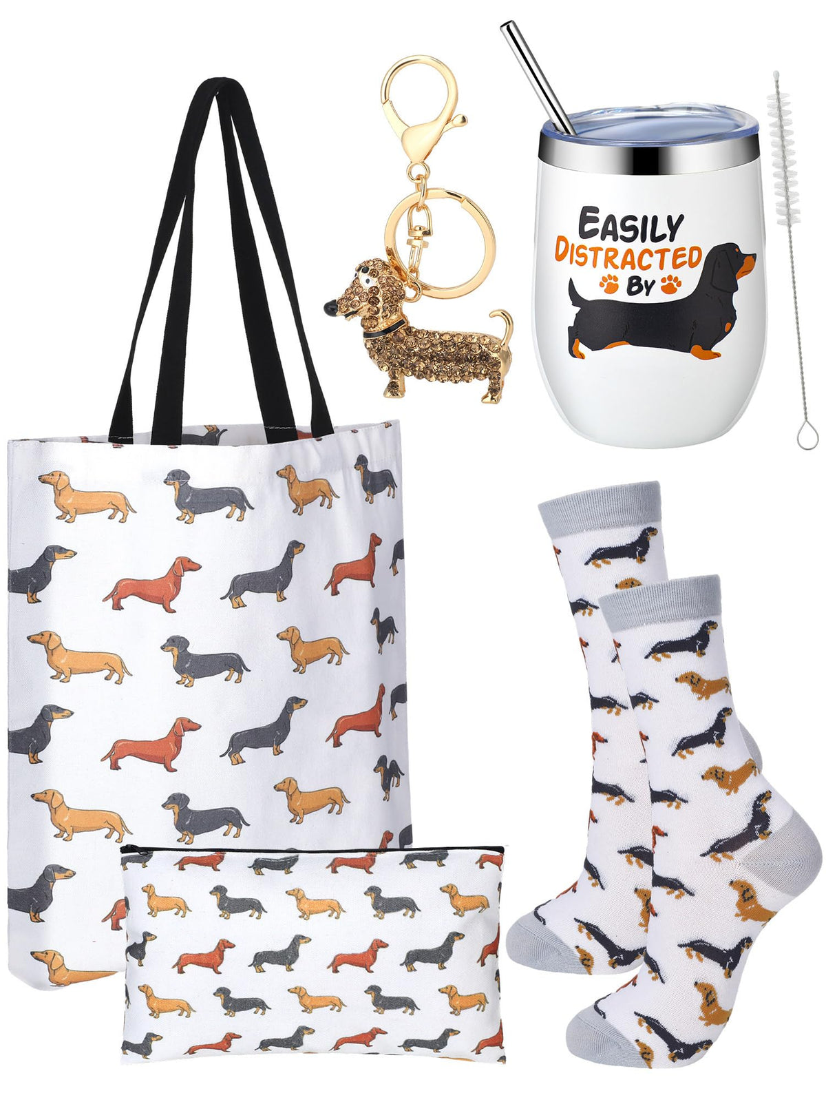 Abbylike bolso tote dachshund: práctico para llevar compras y objetos diarios con estilo