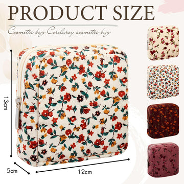 Conjunto de 4 bolsas florales Abbylike, ideal para diferenciar cosméticos.