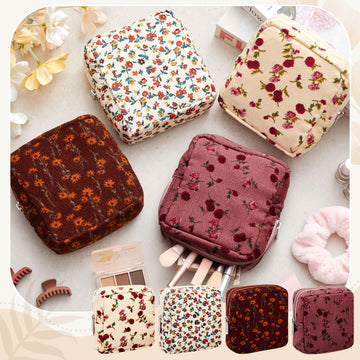 Estuche mini Abbylike para cosméticos, rosa, cabe en el bolso.