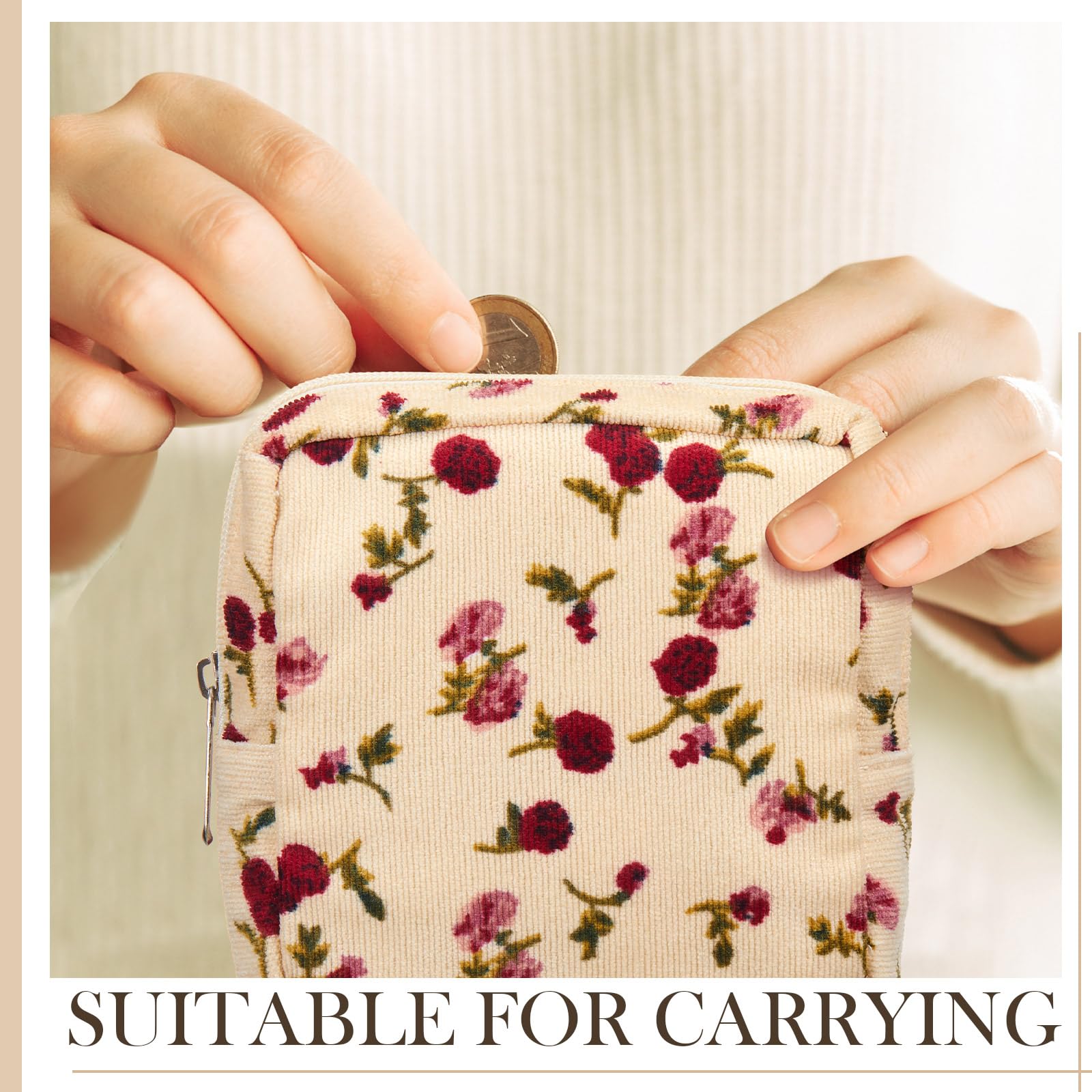 Organizador de bolso Abbylike en rosa, 4 piezas para cosméticos y otros objetos.
