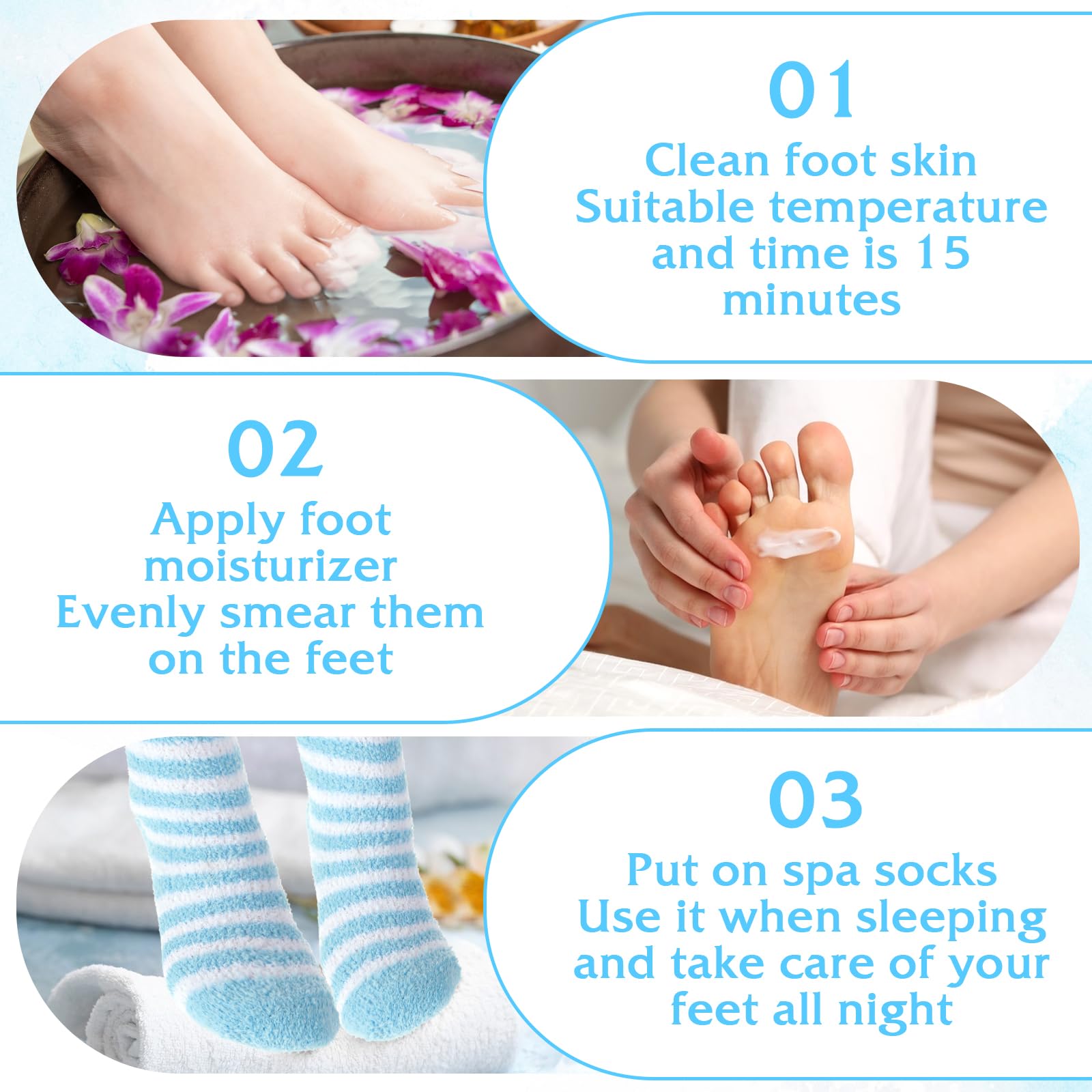 Abeillo Calcetines spa con gel: hidratación intensa para talones.
