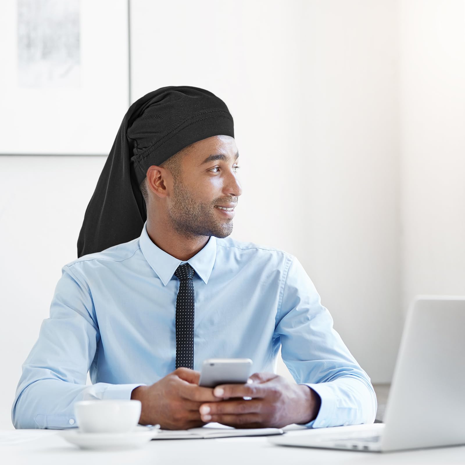 Gorrito satinado Abeillo para rastas y trenzas, ideal para dormir
